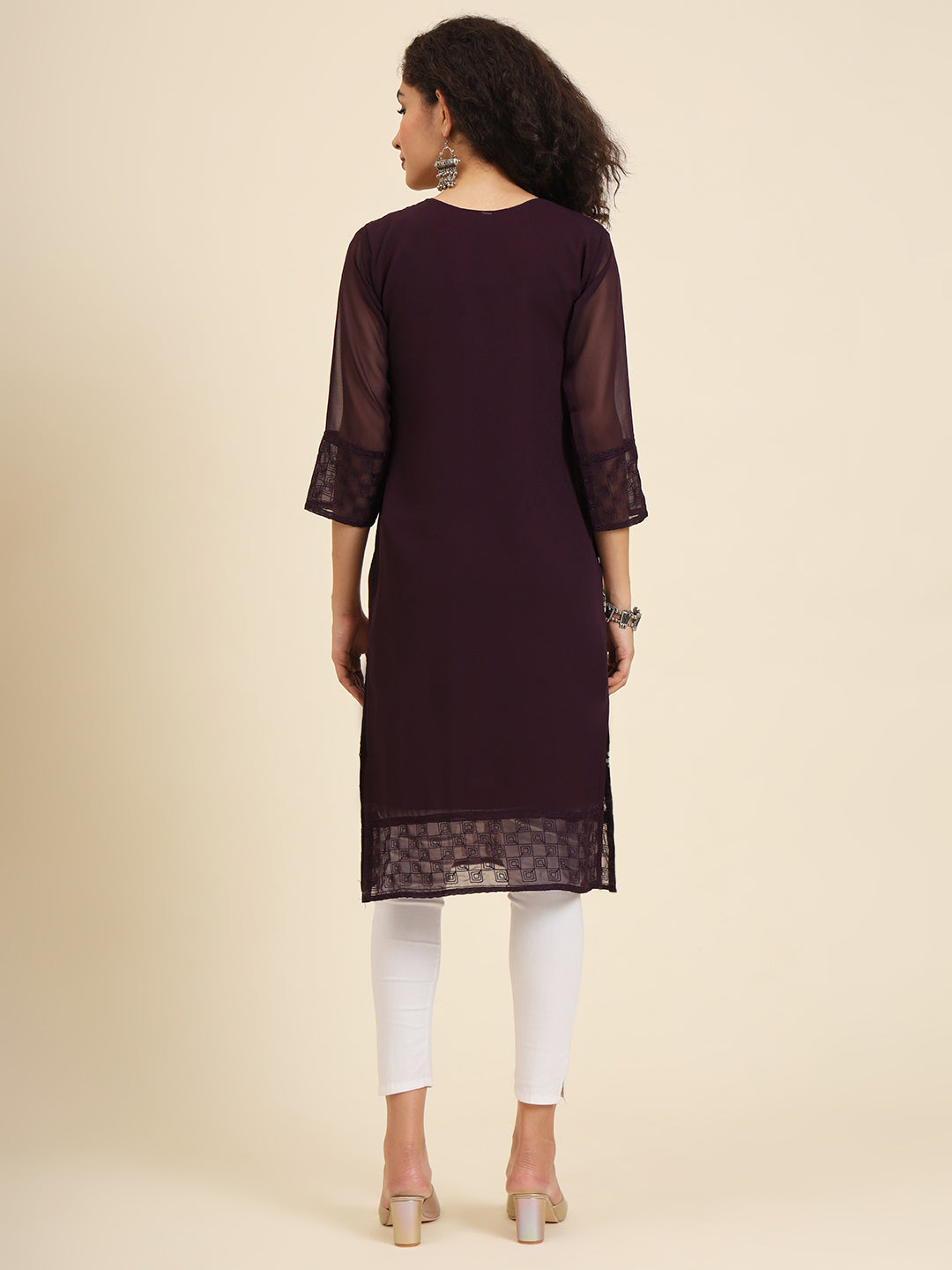 Elegant Georgette Kurti | Lakhnowi Chikankari Embroidery for Women
