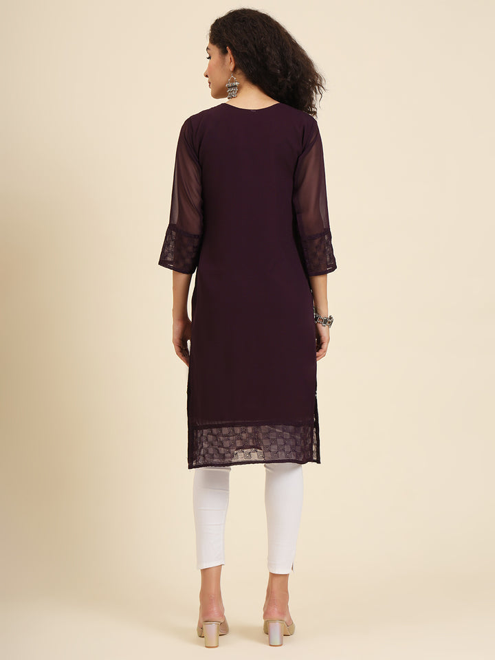 Elegant Georgette Kurti | Lakhnowi Chikankari Embroidery for Women