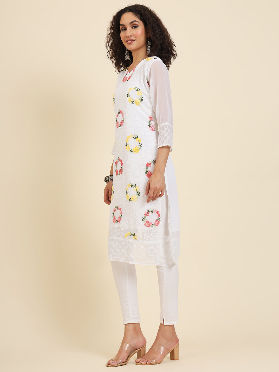 Elegant Georgette Kurti | Lakhnowi Chikankari Embroidery for Women