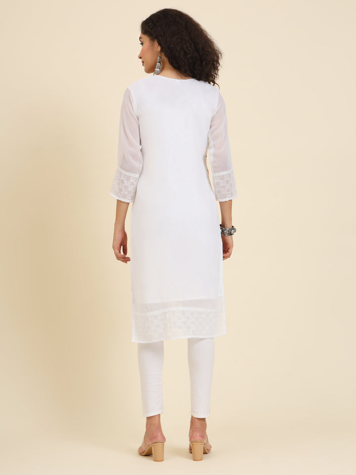 Elegant Georgette Kurti | Lakhnowi Chikankari Embroidery for Women