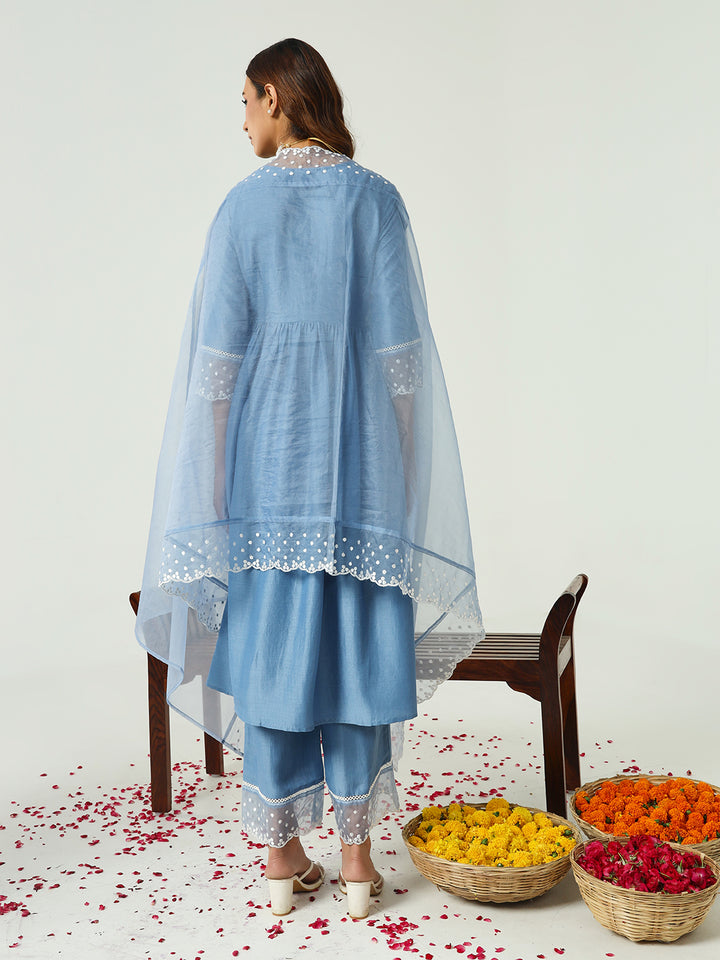 Premium Silk Blend Salwar Kameez | Elegant Embellished Detailing for Ethnic Wear