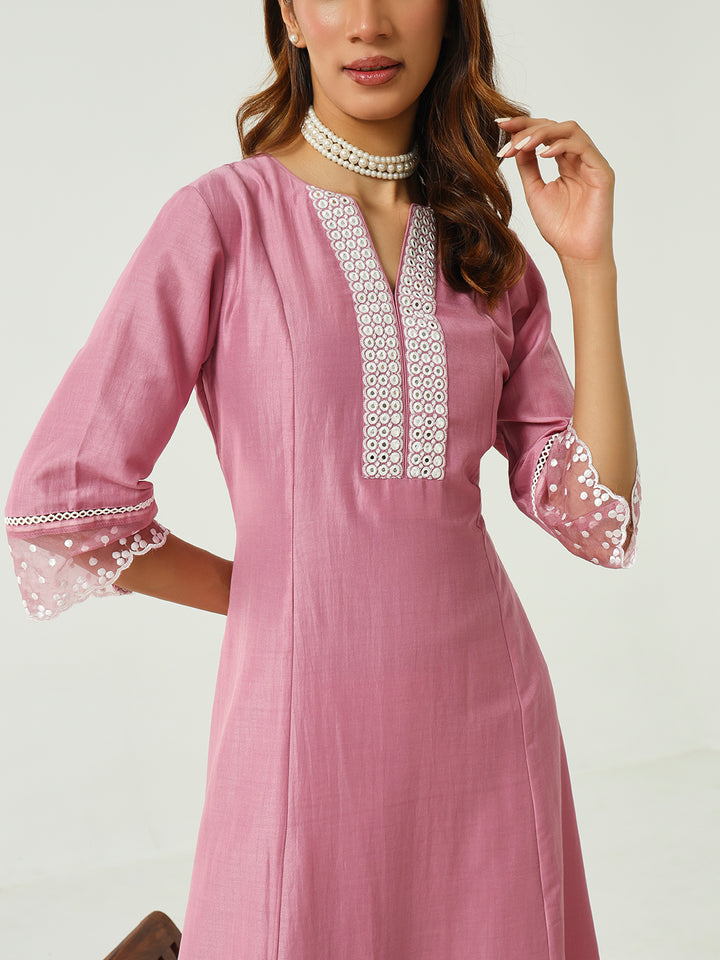 Premium Silk Blend Salwar Kameez | Elegant Embellished Detailing for Ethnic Wear