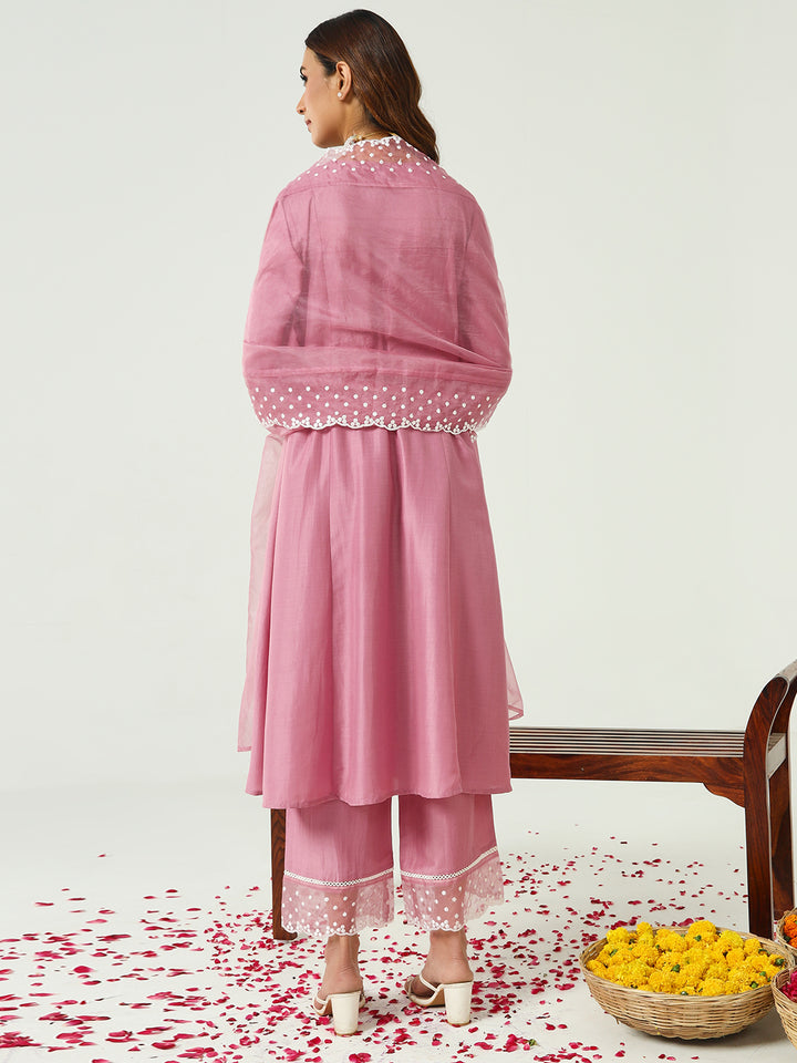 Premium Silk Blend Salwar Kameez | Elegant Embellished Detailing for Ethnic Wear
