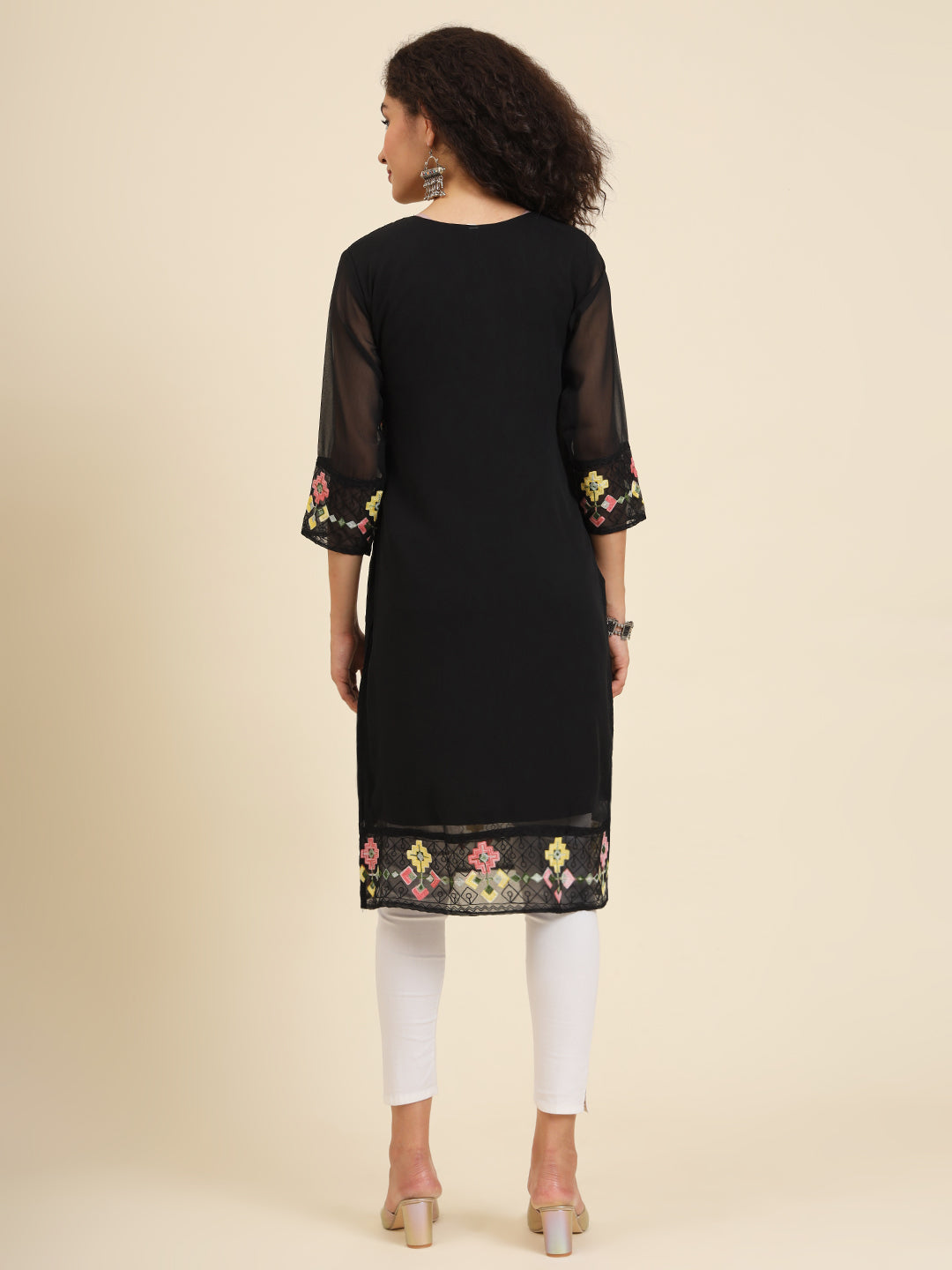 Georgette Kurti for Women | Lucknowi Chikankari Embroidery Work