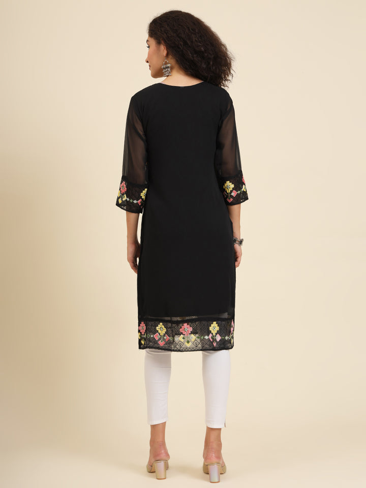 Georgette Kurti for Women | Lucknowi Chikankari Embroidery Work