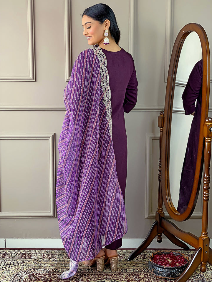 Elegant Purple Viscose Silk Salwar Kameez for Women | Premium Traditional Ethnic Wear