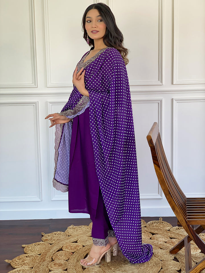 Purple Viscose Silk Salwar Kameez for Women | Premium Traditional Ethnic Wear