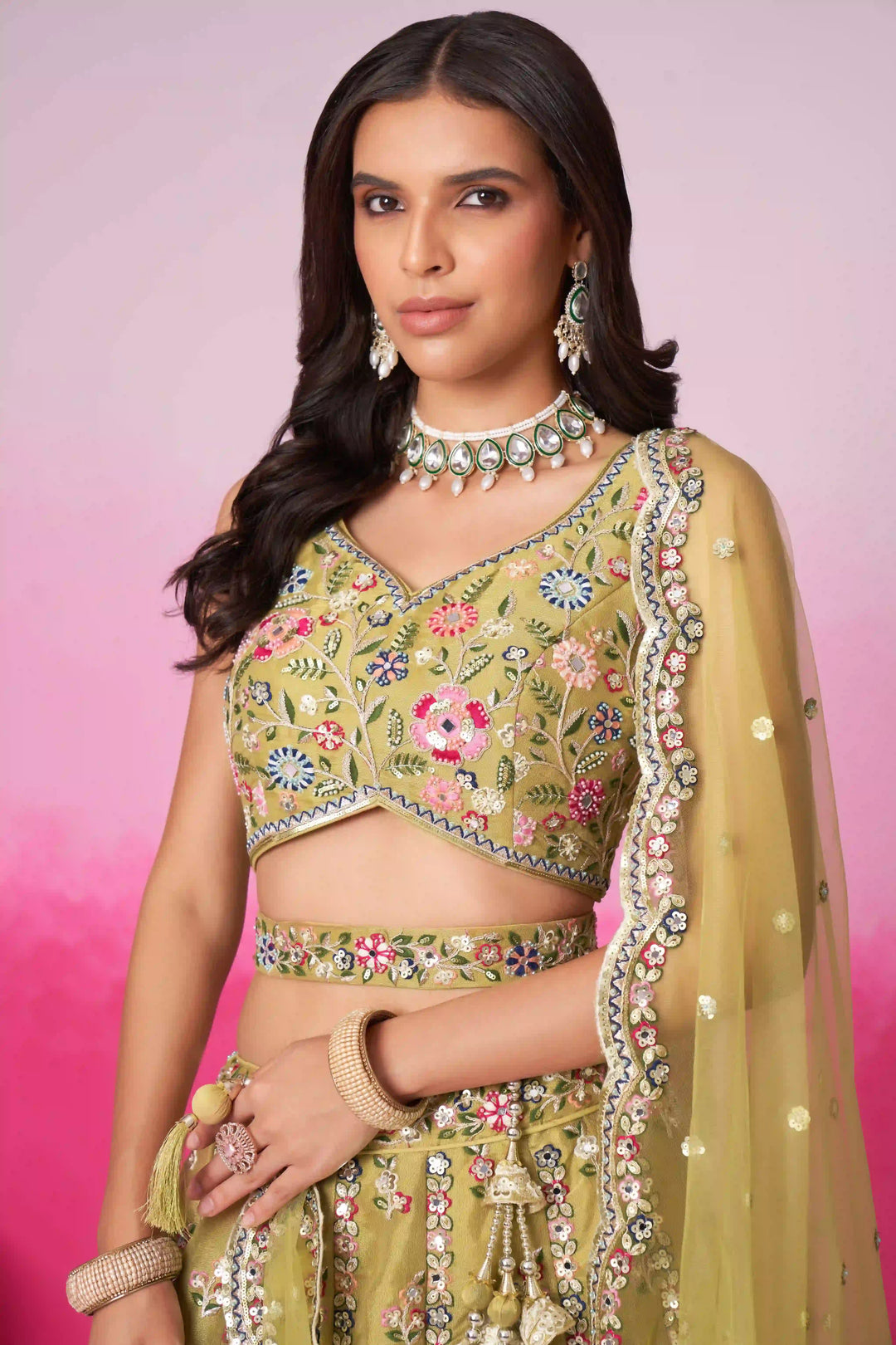 Elegant Designer Lehenga | Luxurious Net Fabric & Intricate Embroidery