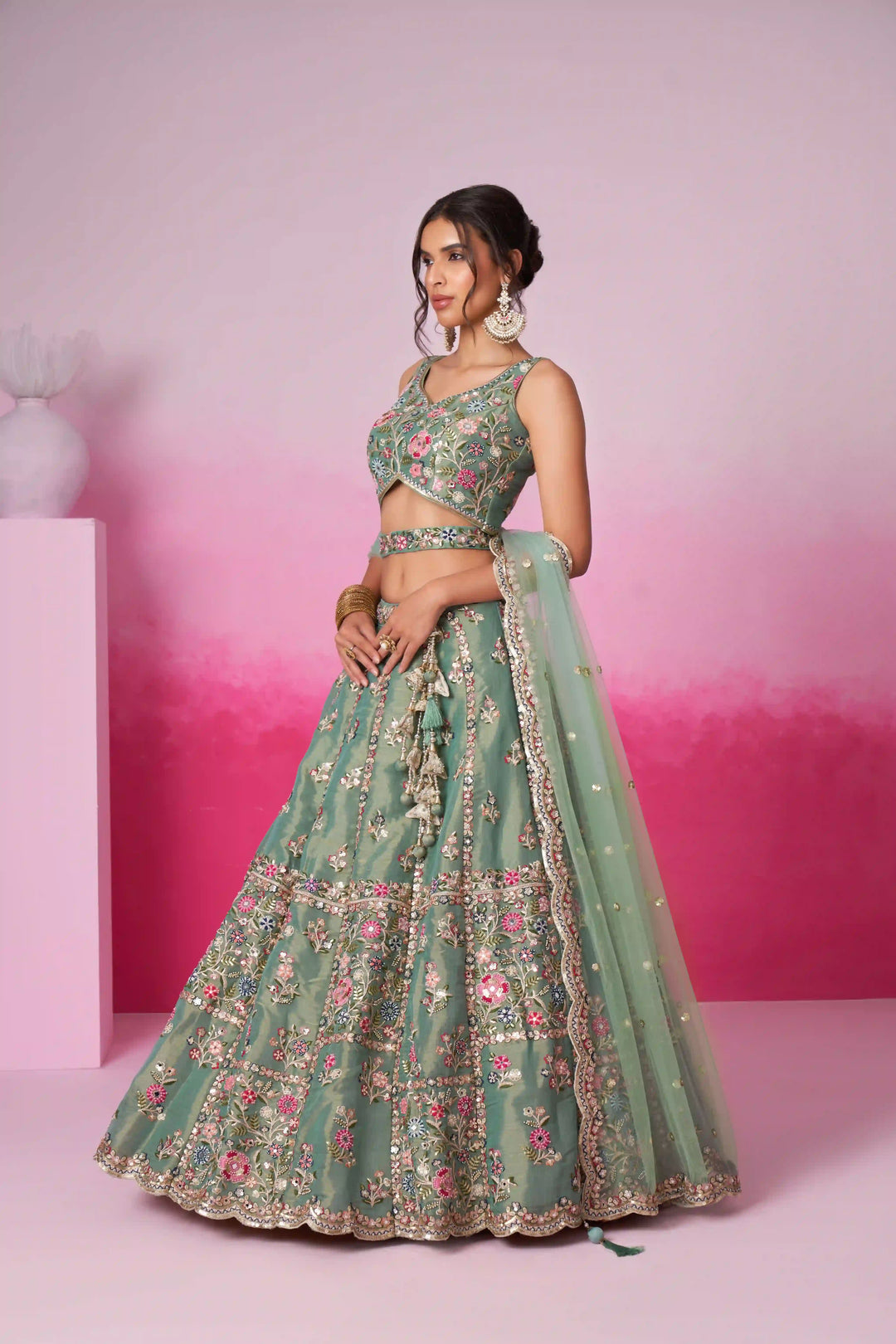 Elegant Designer Lehenga | Luxurious Net Fabric & Intricate Embroidery