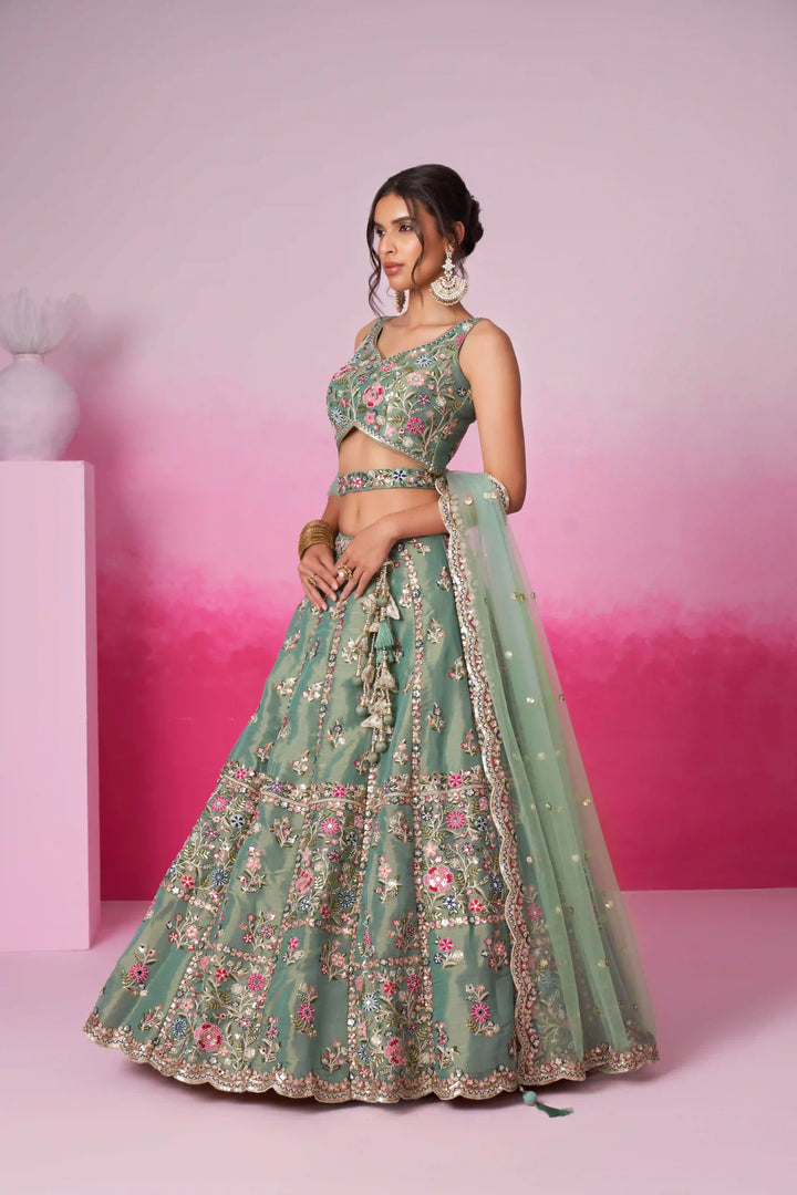 Elegant Designer Lehenga | Luxurious Net Fabric & Intricate Embroidery