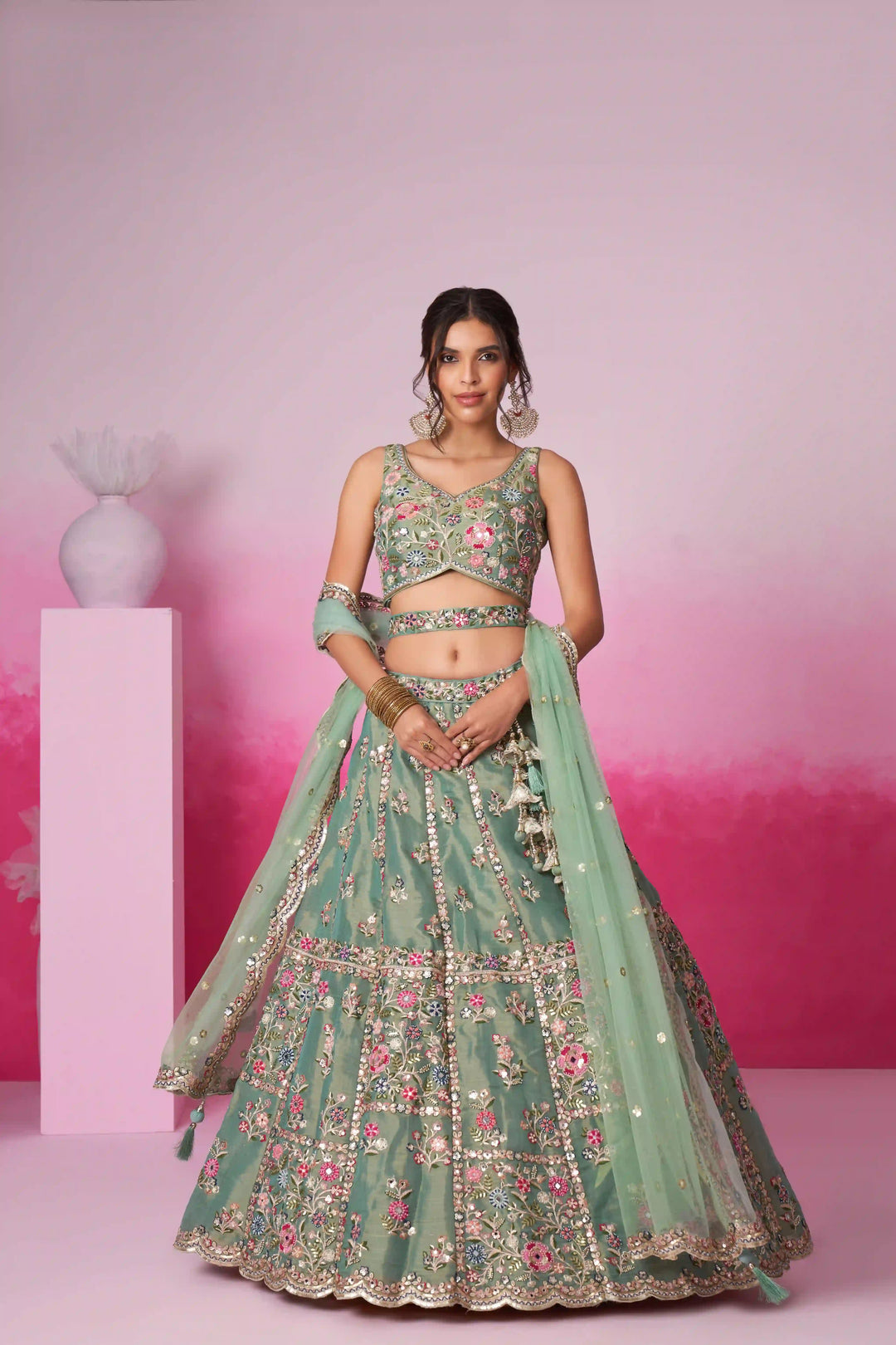 Elegant Designer Lehenga | Luxurious Net Fabric & Intricate Embroidery