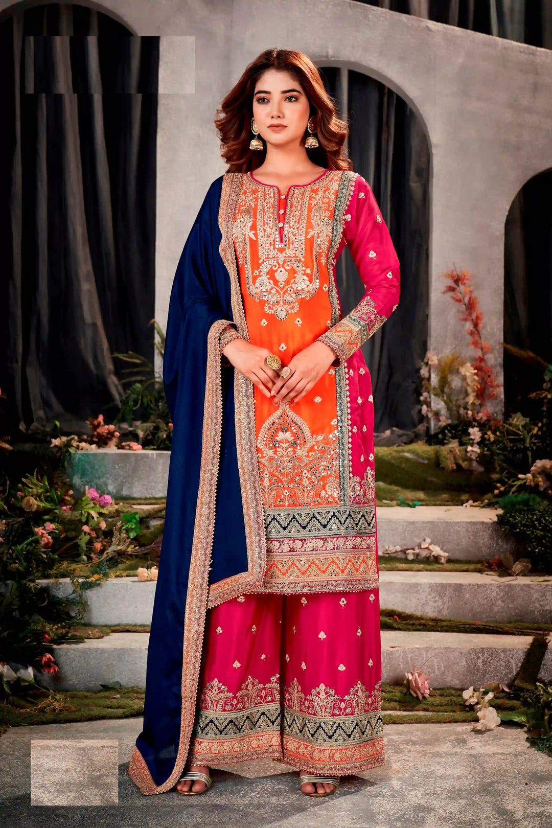 Chinon Fabric Palazzo for Women | Elegant & Comfortable Ethnic Wear