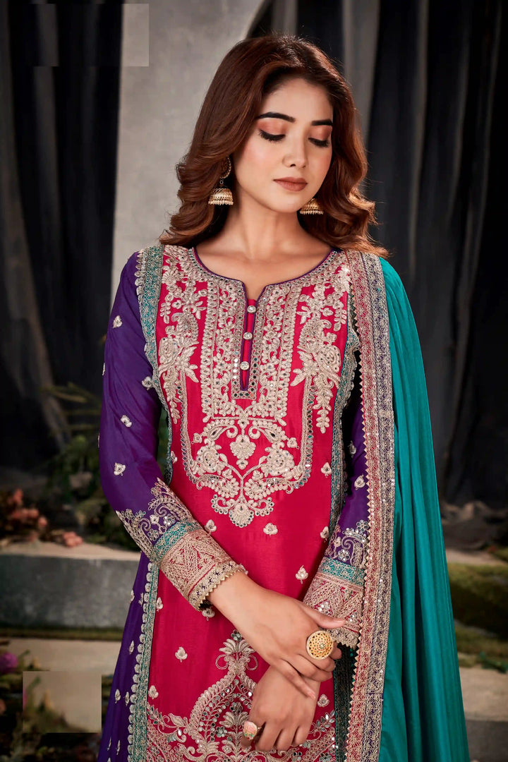 Chinon Fabric Palazzo for Women | Elegant & Comfortable Ethnic Wear