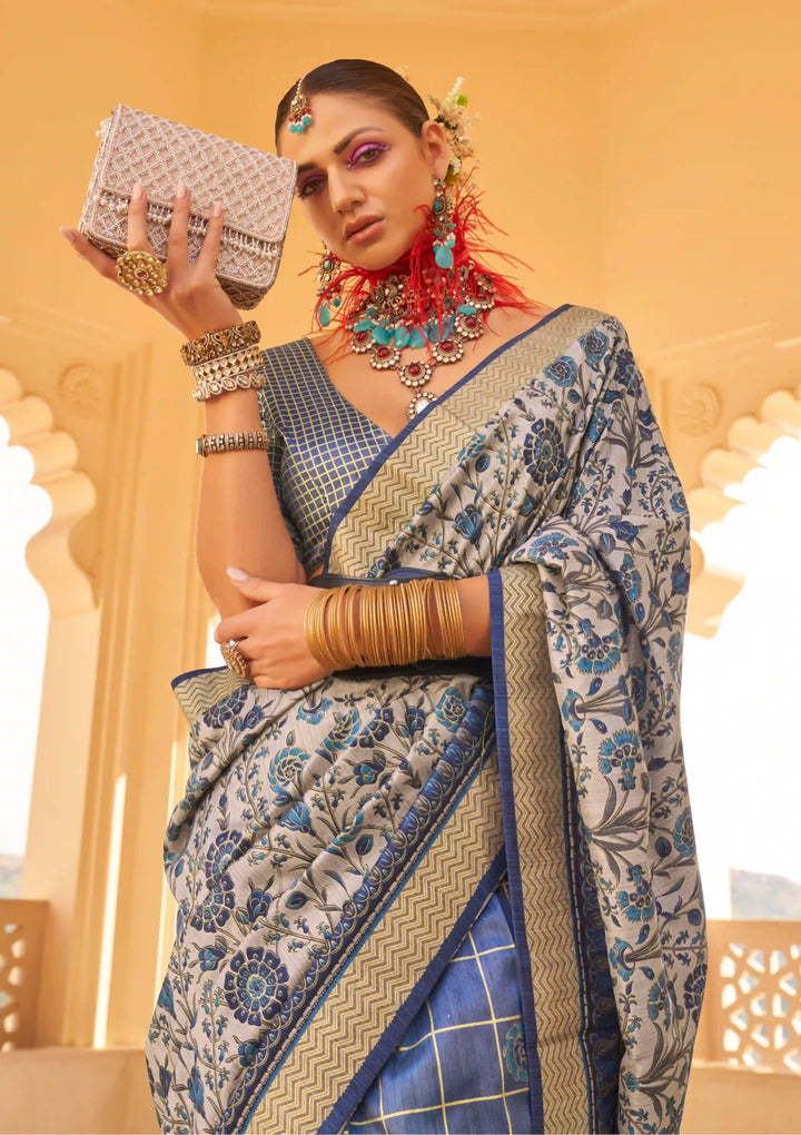 Radiant V P Silk Saree with | An Exclusive Designer Masterpiece
