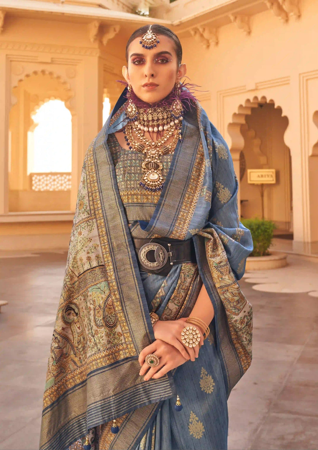 Sophisticated V P Silk Saree with | An Exclusive Designer Masterpiece