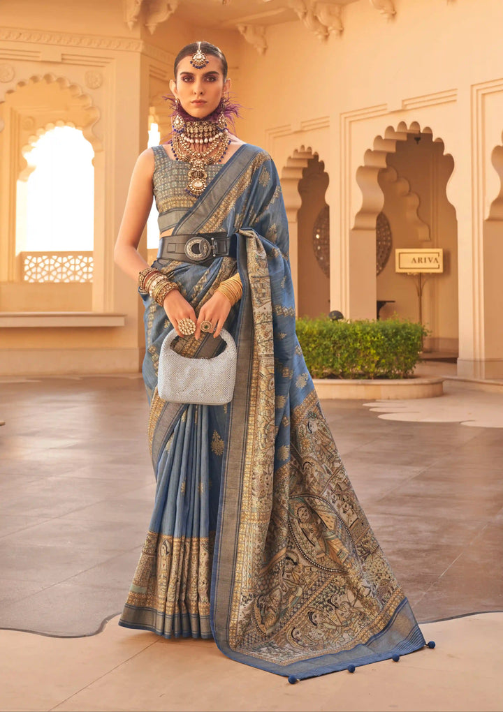 Sophisticated V P Silk Saree with | An Exclusive Designer Masterpiece