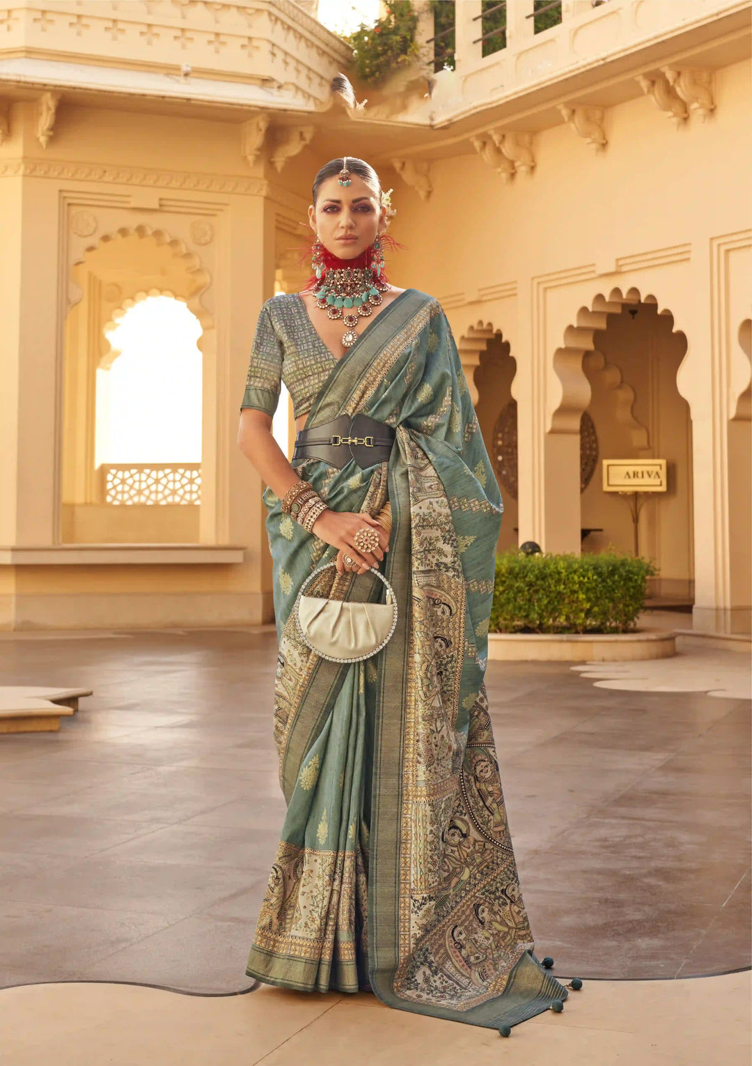 Sophisticated V P Silk Saree with | An Exclusive Designer Masterpiece