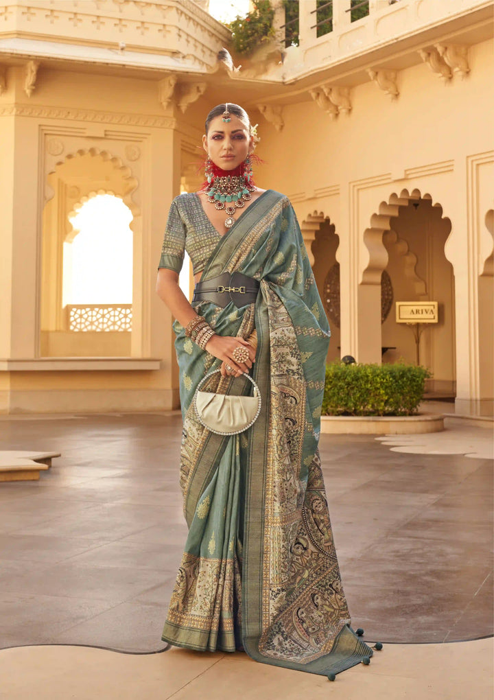 Sophisticated V P Silk Saree with | An Exclusive Designer Masterpiece