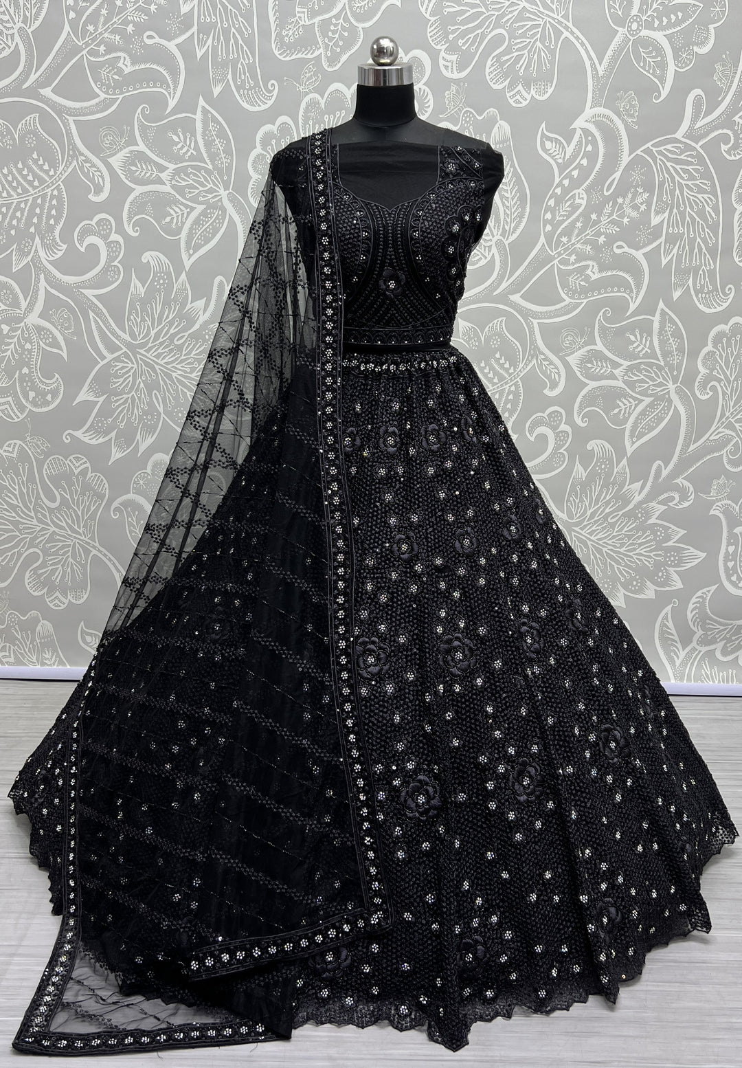 Elegant Hand-Embroidered Net Lehenga | Perfect for Weddings & Special Events