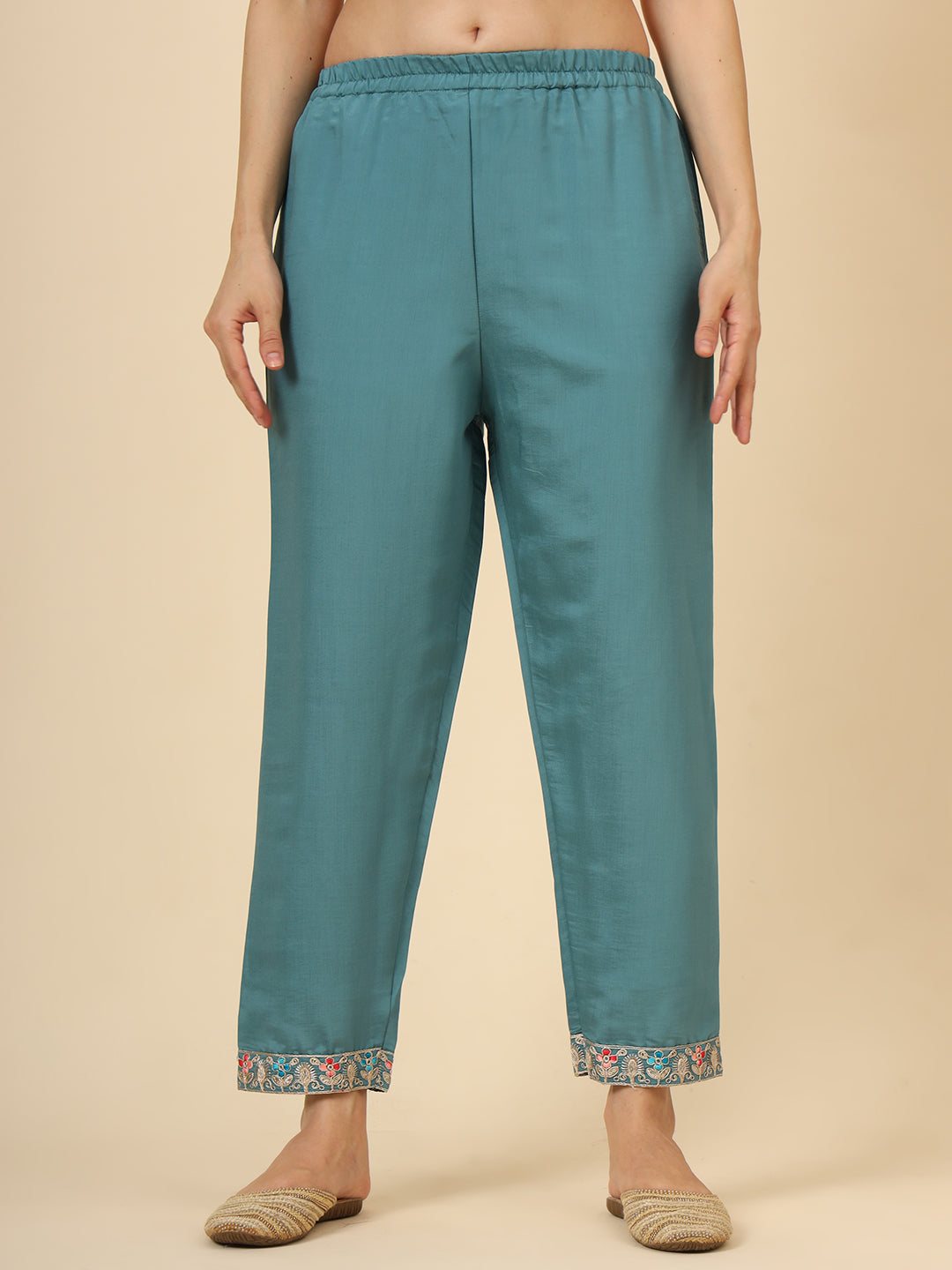 Silk Blend Salwar Kameez | Elegant Embellished Detailing for Ethnic Wear