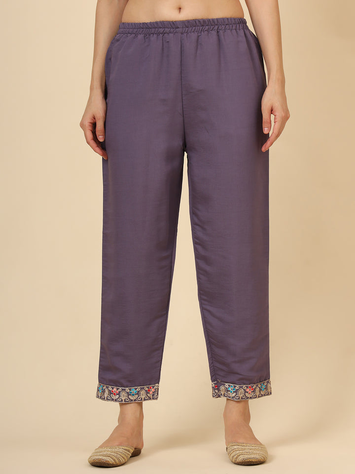 Silk Blend Salwar Kameez | Elegant Embellished Detailing for Ethnic Wear
