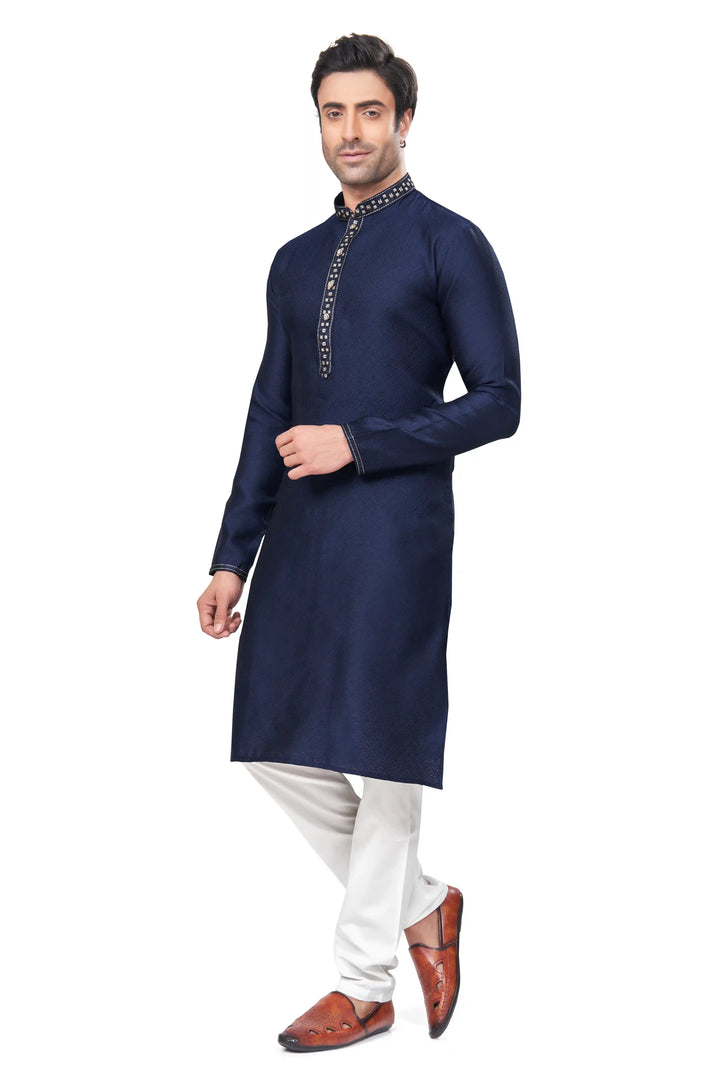 Designer Men's Kurta with Mirror Embroidery | Festive Kurta Traditional Kurta