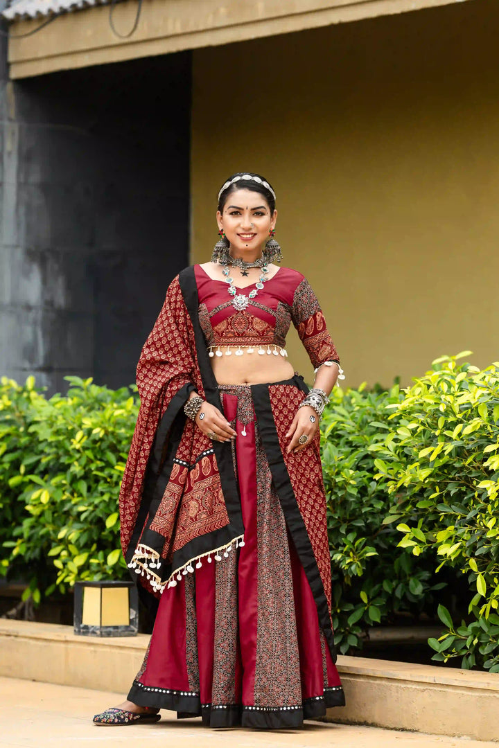 Designer-Printed Cotton Lehengas with Mirror Work | Wedding & Party Wear