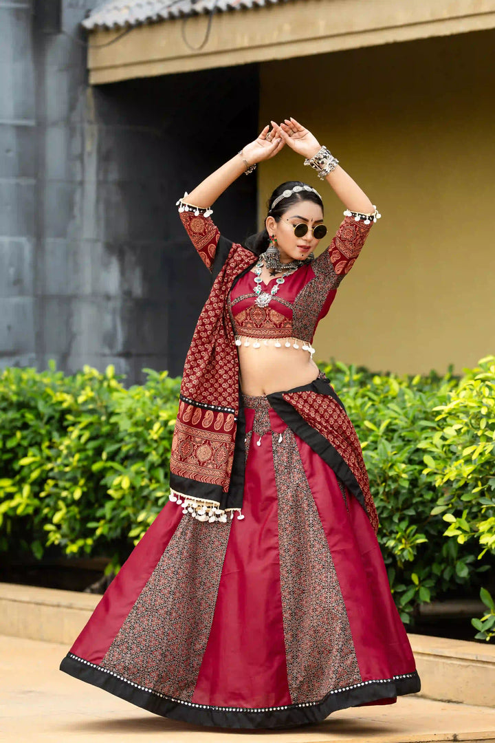 Designer-Printed Cotton Lehengas with Mirror Work | Wedding & Party Wear