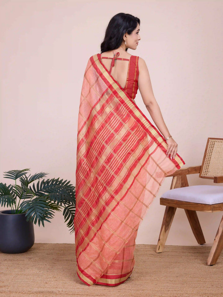 Beautiful Kota Doriya Saree with Blouse | Captivating Traditional Ensemble