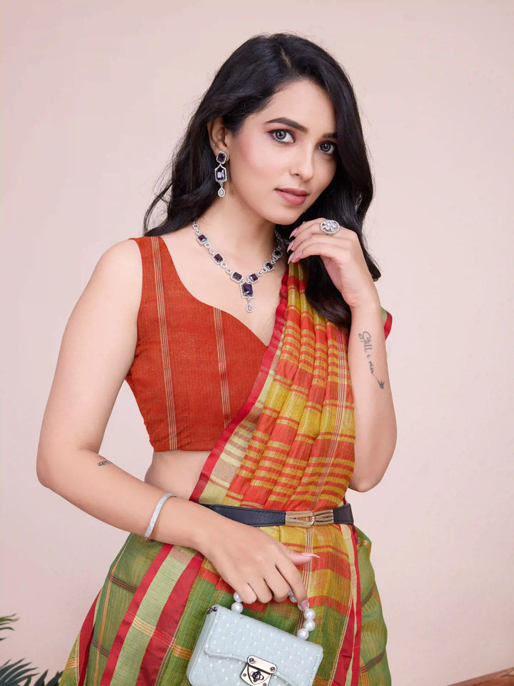 Beautiful Kota Doriya Saree with Blouse | Captivating Traditional Ensemble