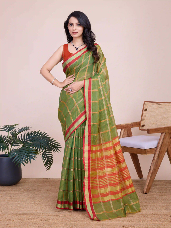 Beautiful Kota Doriya Saree with Blouse | Captivating Traditional Ensemble