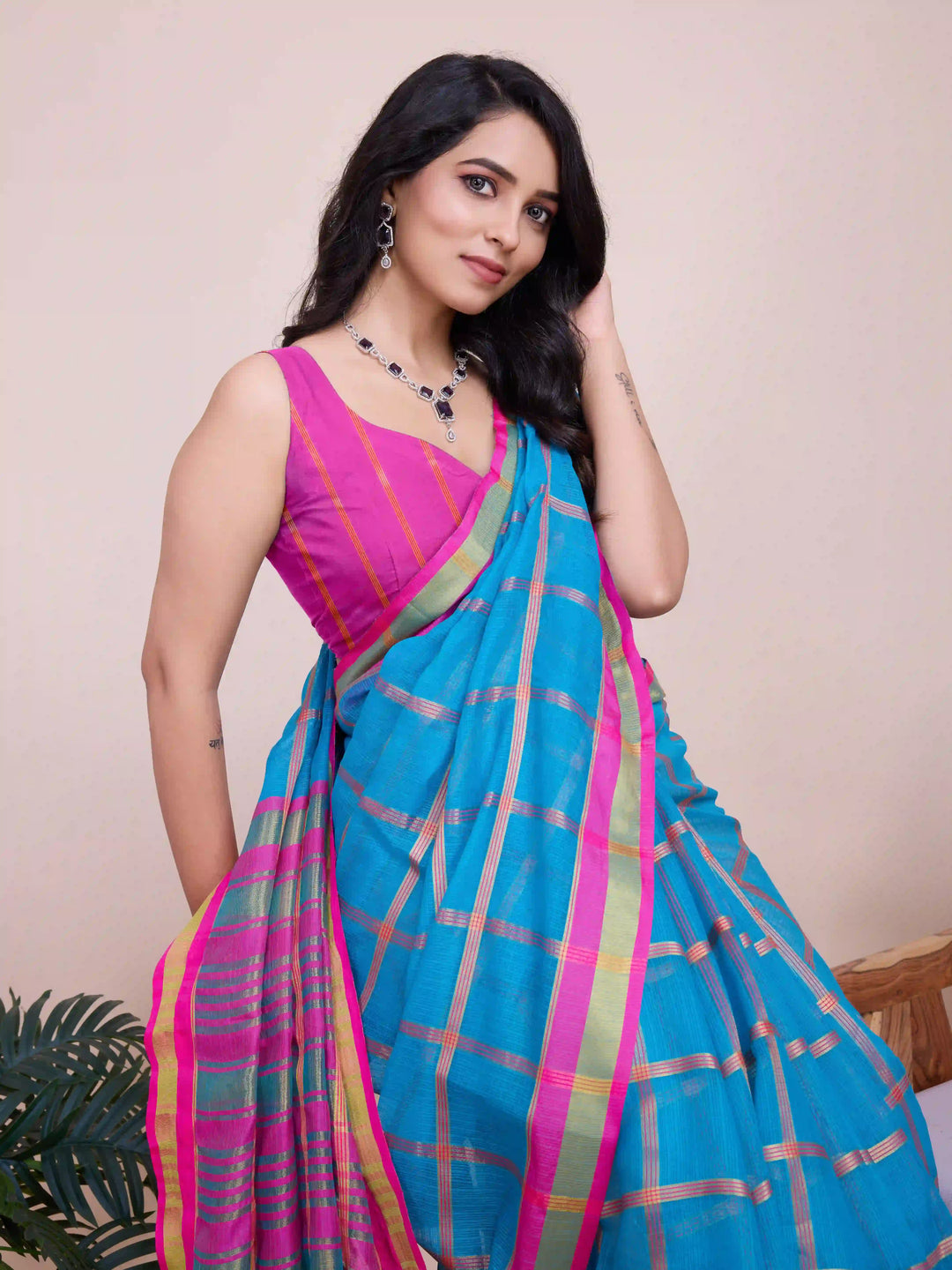 Beautiful Kota Doriya Saree with Blouse | Captivating Traditional Ensemble