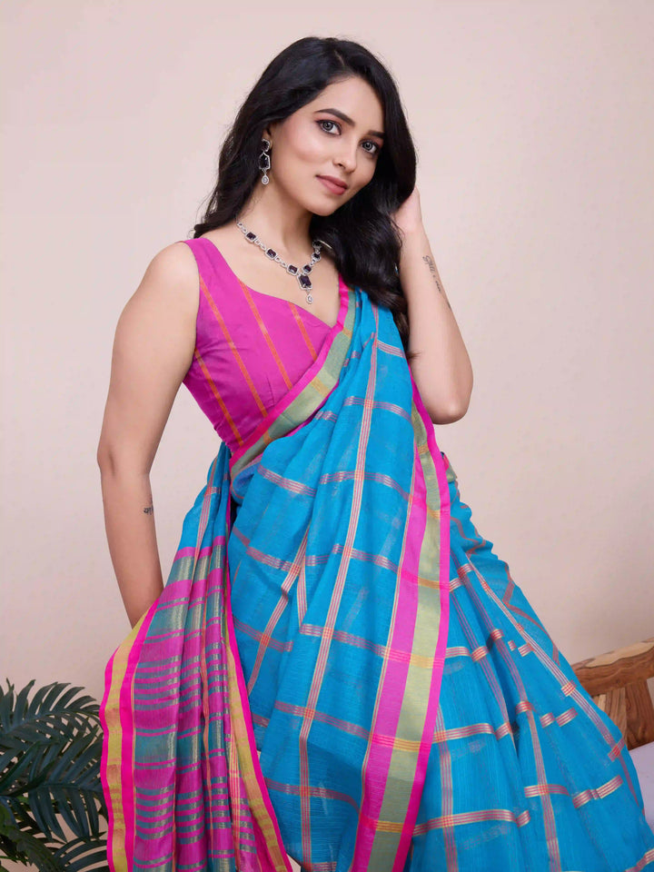 Beautiful Kota Doriya Saree with Blouse | Captivating Traditional Ensemble
