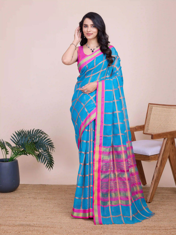 Beautiful Kota Doriya Saree with Blouse | Captivating Traditional Ensemble