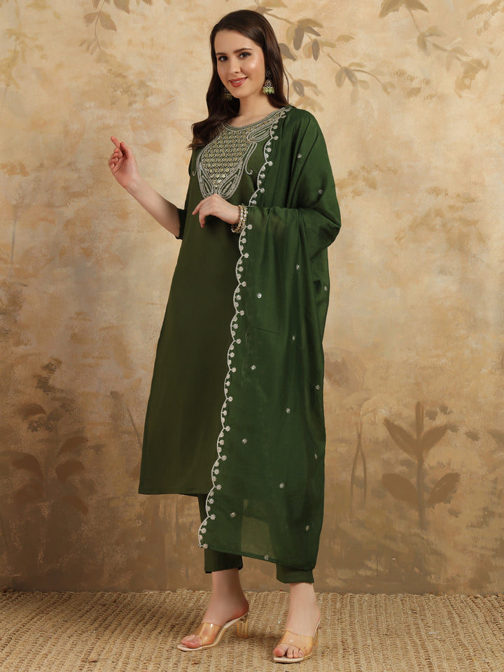 Chanderi Salwar Kameez | Elegant Embroidery for Festive & Traditional Occasions