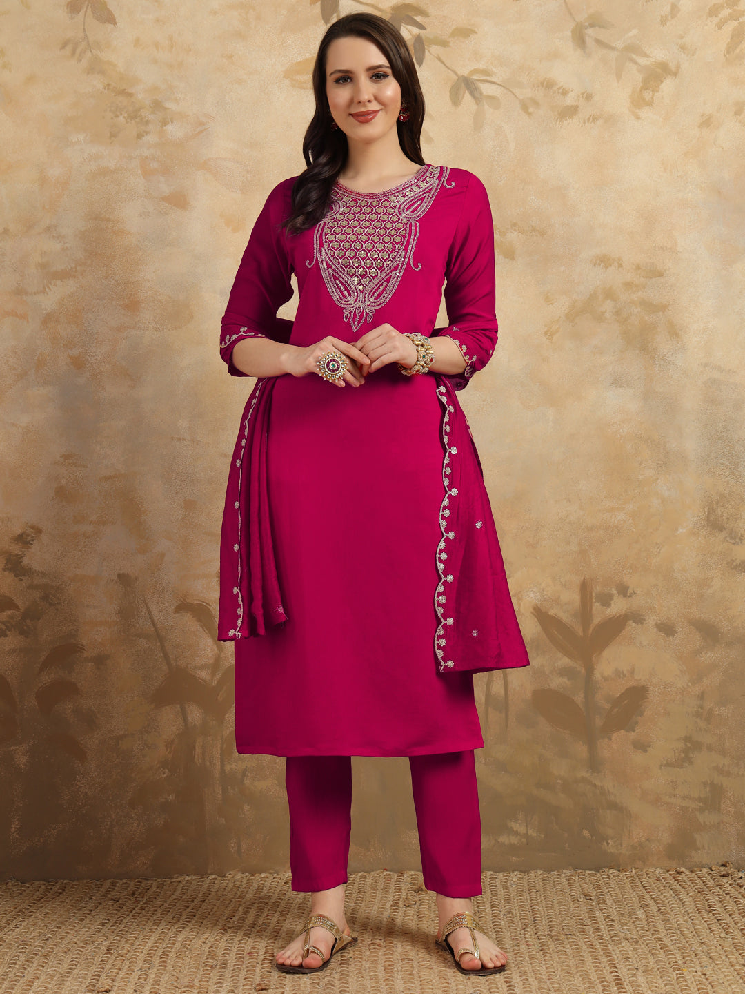 Chanderi Salwar Kameez | Elegant Embroidery for Festive & Traditional Occasions
