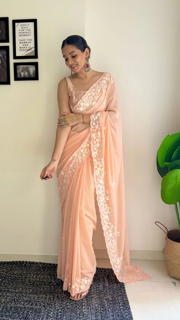 Beautiful Georgette Saree with Blouse | Perfect for Special Celebrations