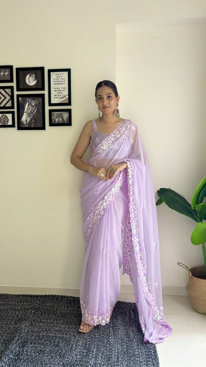 Beautiful Georgette Saree with Blouse | Perfect for Special Celebrations