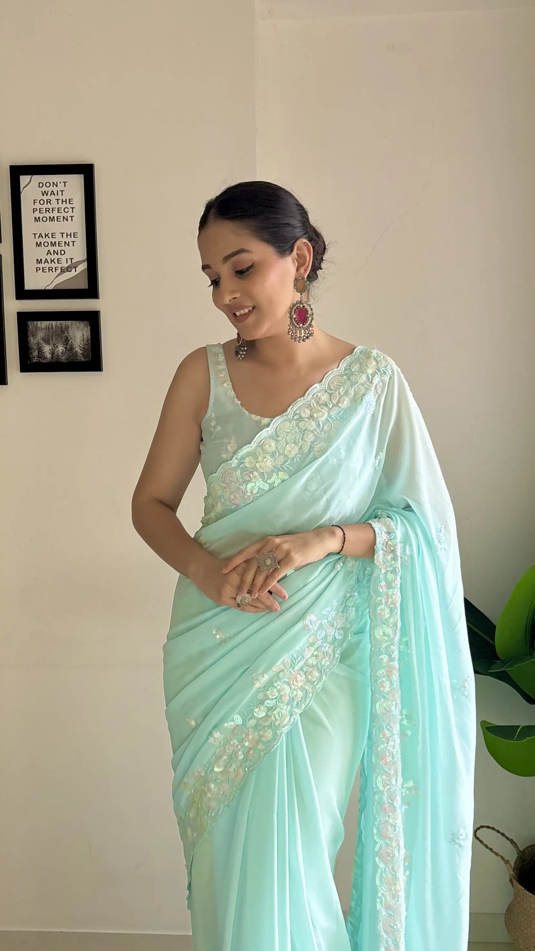 Beautiful Georgette Saree with Blouse | Perfect for Special Celebrations