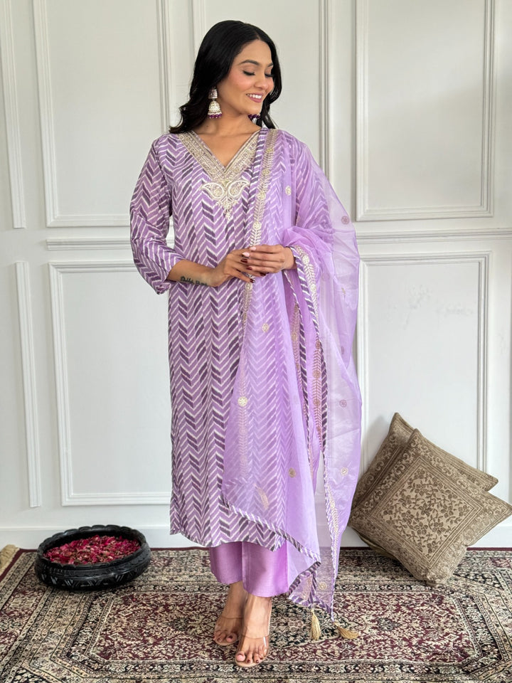 Lavender French Crepe Salwar Kameez | Elegant Designer Ethnic Wear