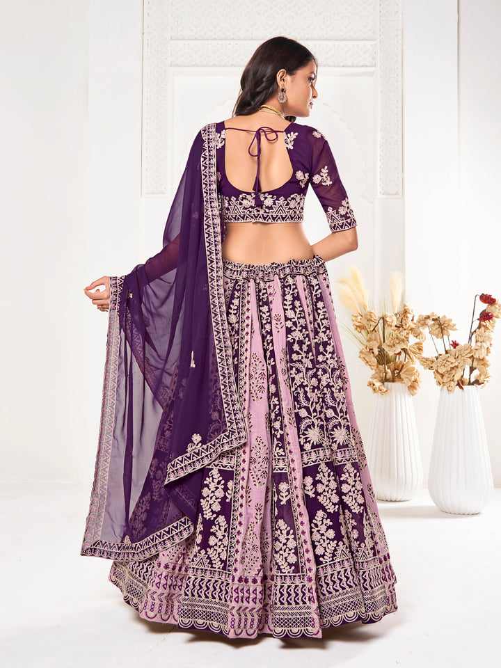 Beautiful Lavender Georgette Lehenga with Purple Dupatta | A Graceful Addition to Your Wardrobe