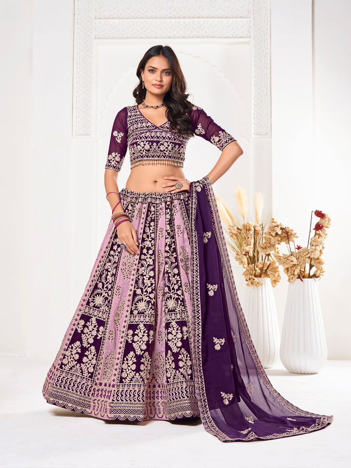 Beautiful Lavender Georgette Lehenga with Purple Dupatta | A Graceful Addition to Your Wardrobe