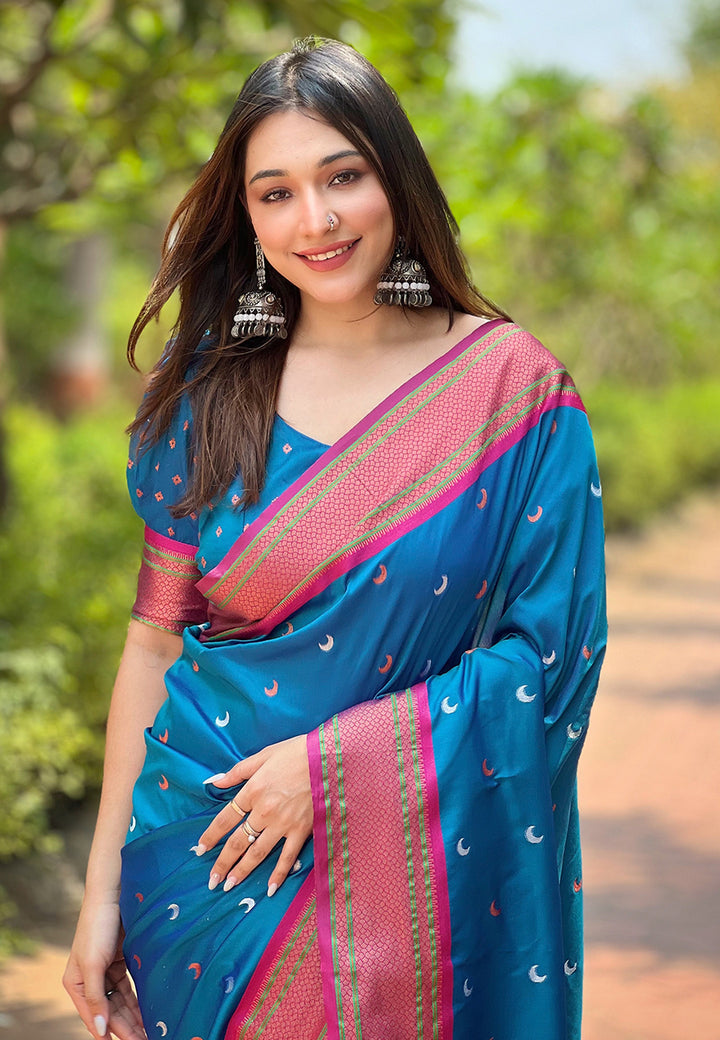 Luxurious Paithani Silk Saree | Designer Wevon Craftsmanship for Weddings