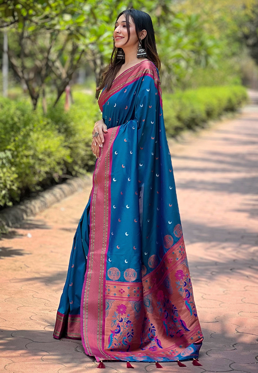 Luxurious Paithani Silk Saree | Designer Wevon Craftsmanship for Weddings
