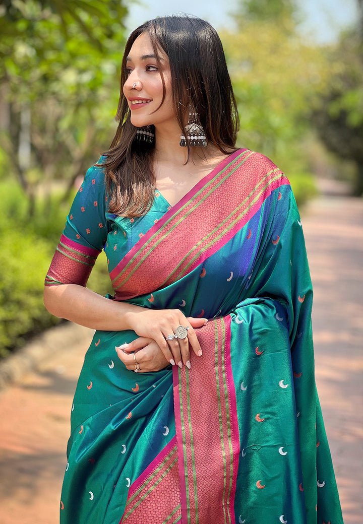 Luxurious Paithani Silk Saree | Designer Wevon Craftsmanship for Weddings