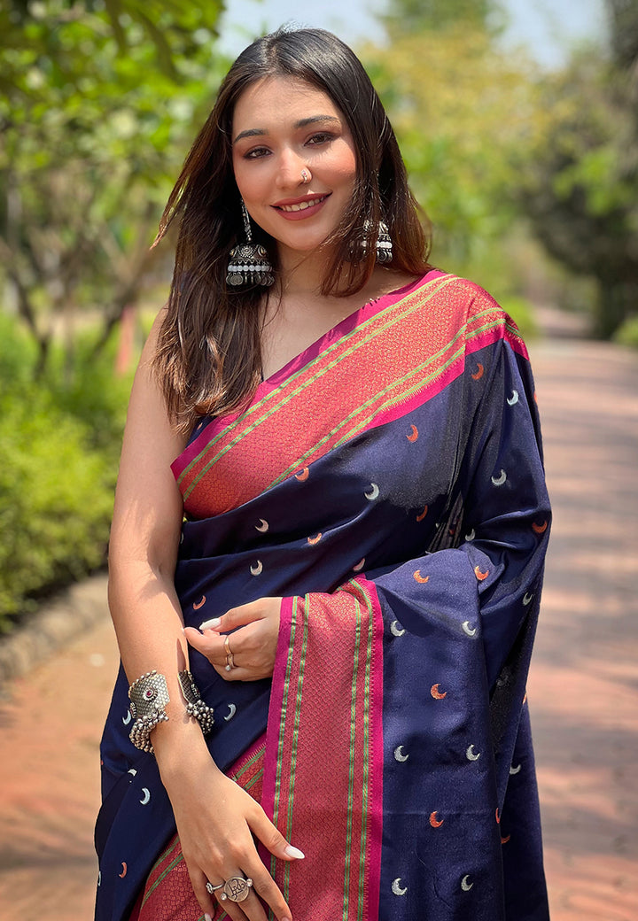 Luxurious Paithani Silk Saree | Designer Wevon Craftsmanship for Weddings