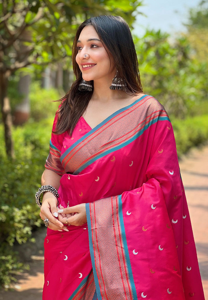 Luxurious Paithani Silk Saree | Designer Wevon Craftsmanship for Weddings