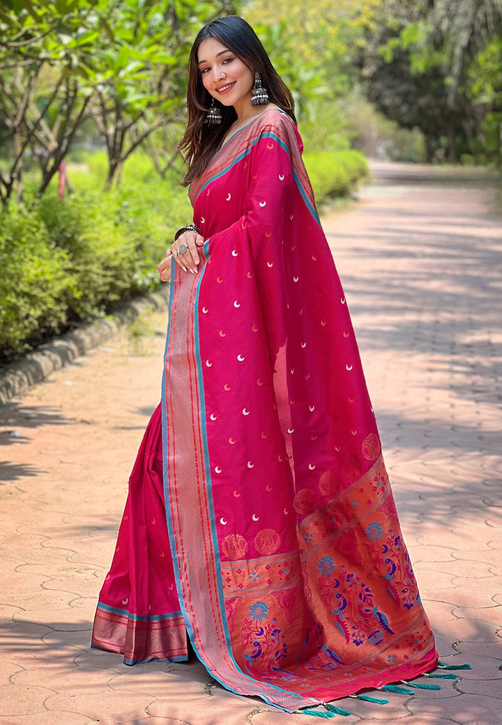 Luxurious Paithani Silk Saree | Designer Wevon Craftsmanship for Weddings