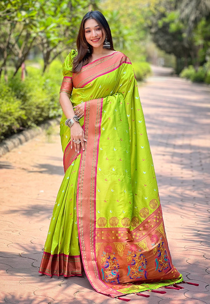 Luxurious Paithani Silk Saree | Designer Wevon Craftsmanship for Weddings
