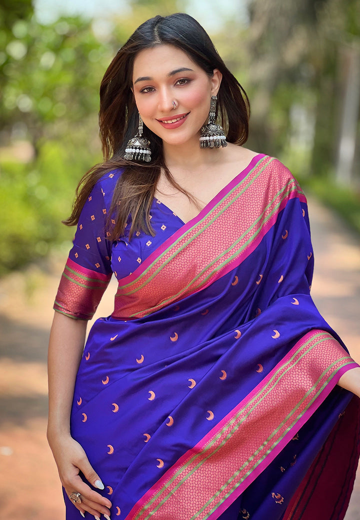 Luxurious Paithani Silk Saree | Designer Wevon Craftsmanship for Weddings